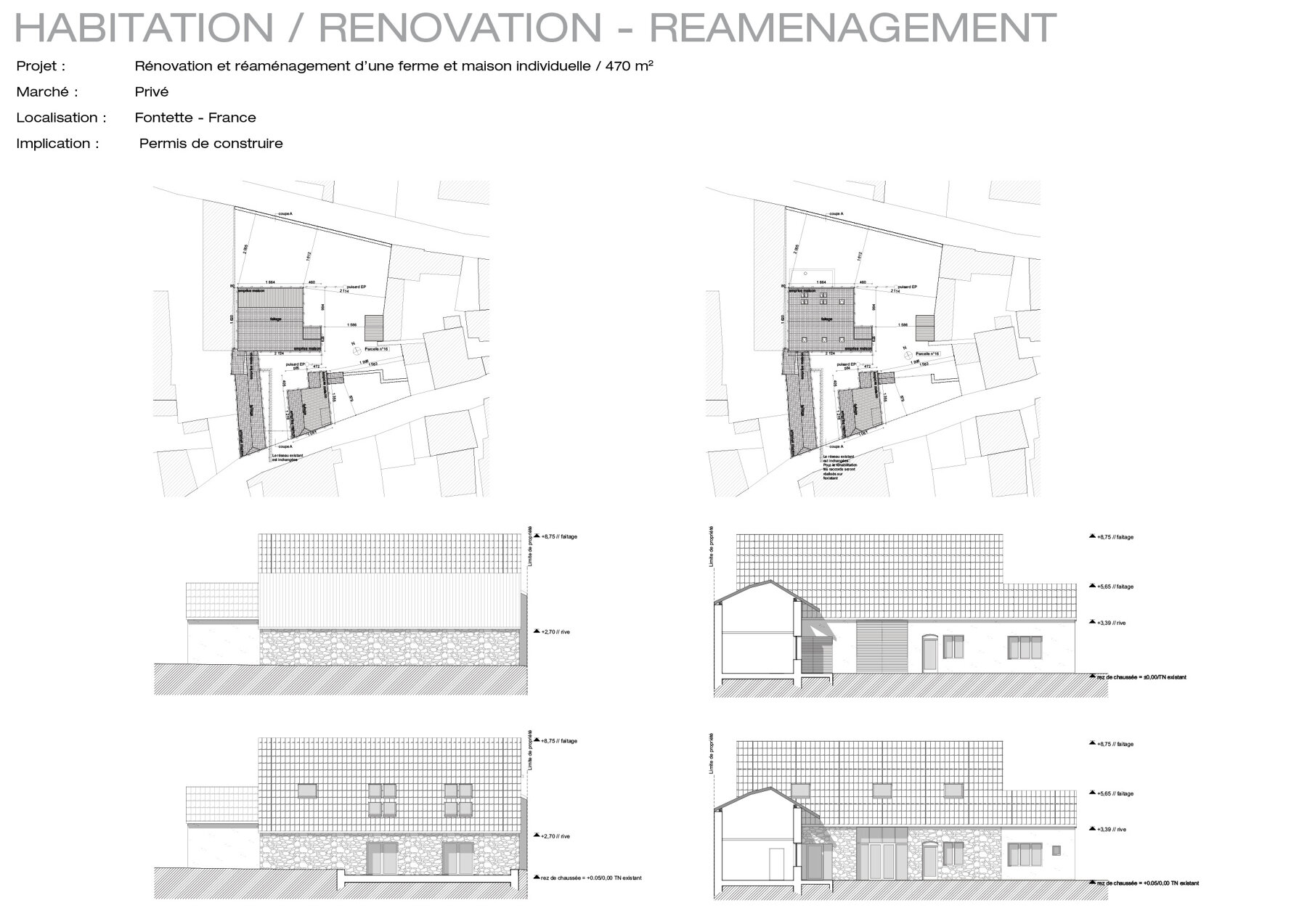 Rénovation et réaménagement d'une ferme en maison individuelle