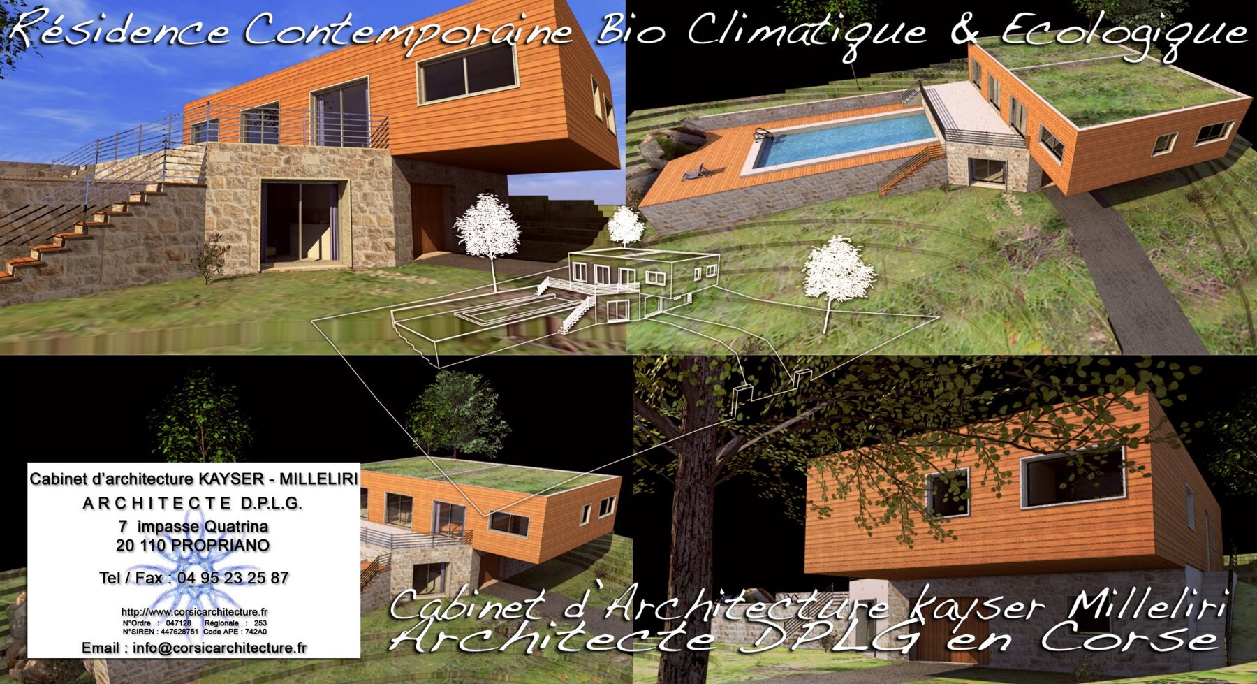 Résidence moderne BBC et rt 2012 en bois et pierre
