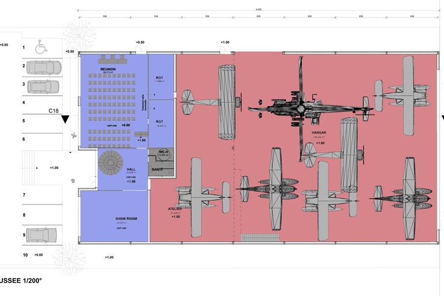 Projet Bureaux et hangar à avions Fly Your Body réalisé par un architecte Archidvisor