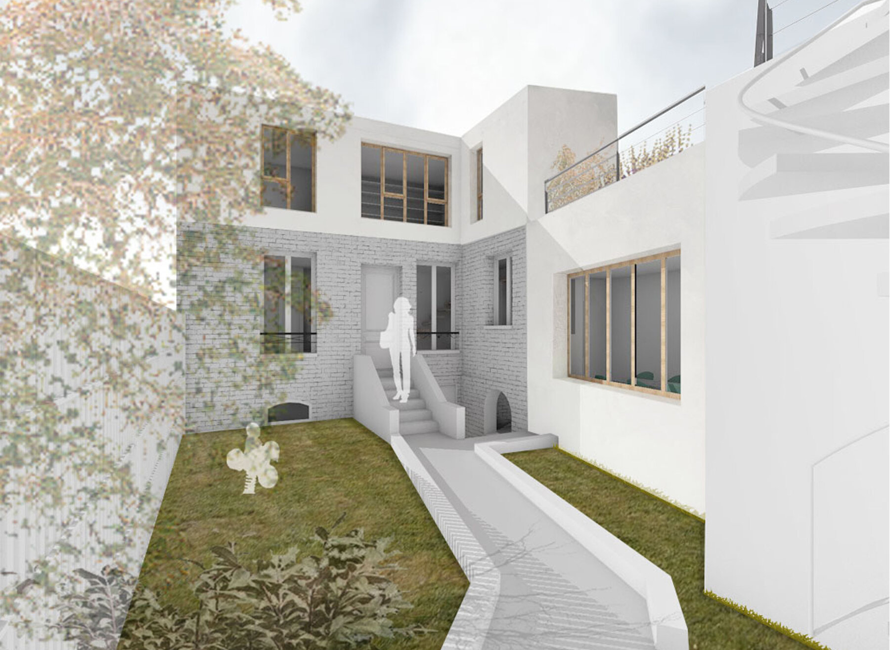 Surélévation et extension d'une maison de ville - Montreuil (93100)