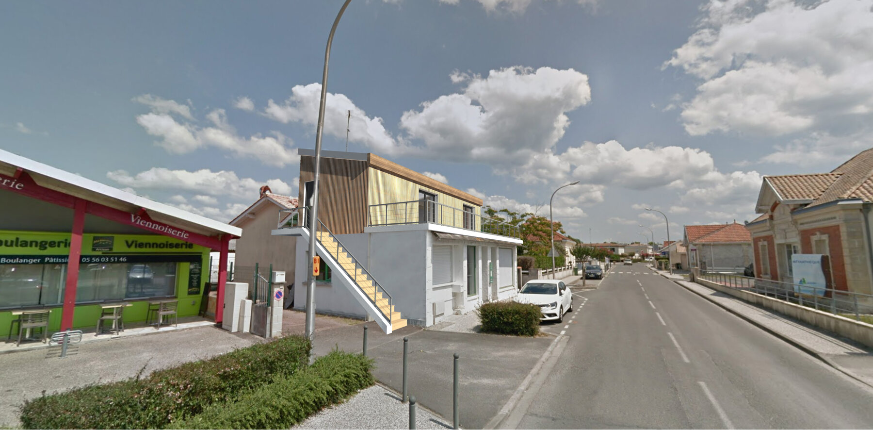 Surélévation et extension d'une maison individuelle en centre ville