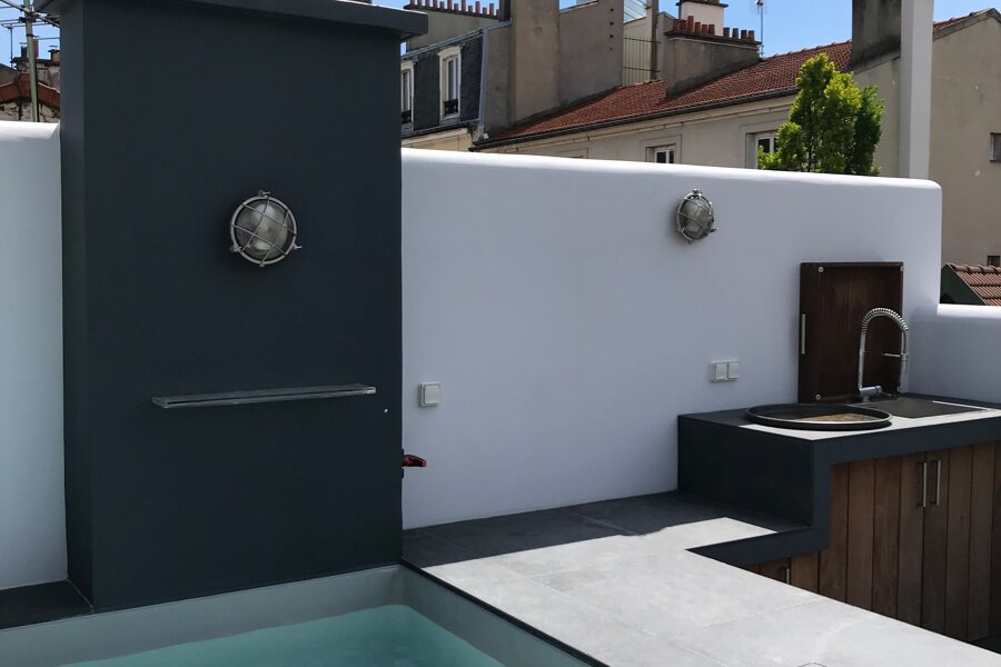 Projet DELERUE - Création d'une terrasse avec bassin en toiture réalisé par un architecte Archidvisor