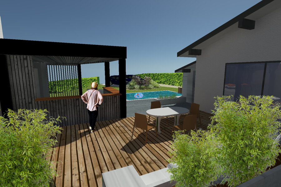 Projet Construction d'un poolhouse, piscine et d'une dépendance dans les Landes réalisé par un architecte Archidvisor