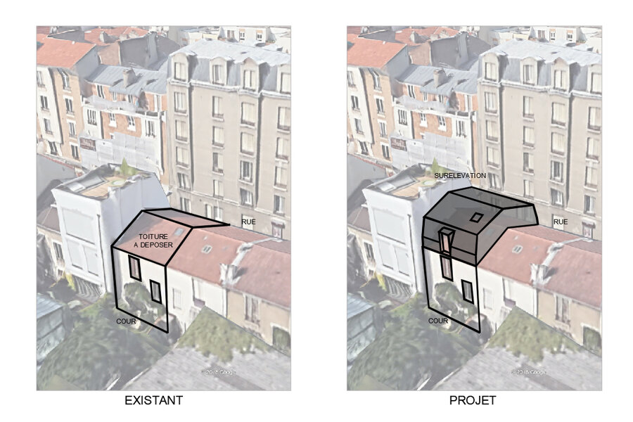 Projet Surélévation à Montreuil réalisé par un architecte Archidvisor