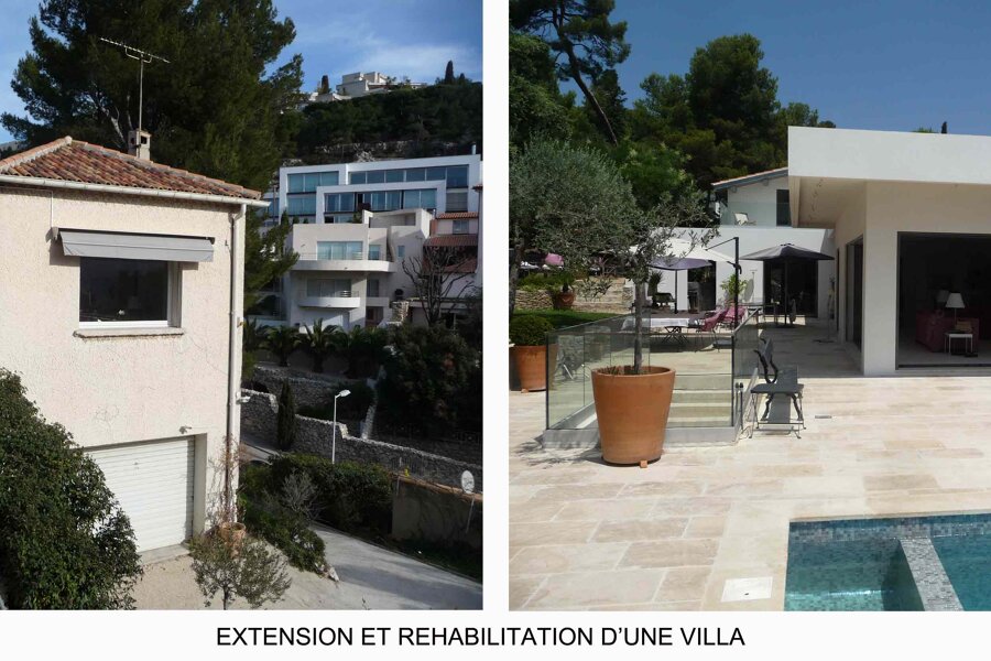 Projet Extension et surélévation d'une villa avec piscine réalisé par un architecte Archidvisor