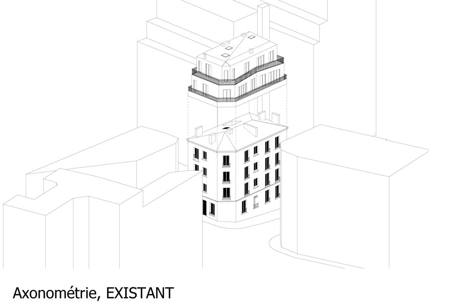 Projet Surélévation d’un immeuble parisien réalisé par un architecte Archidvisor