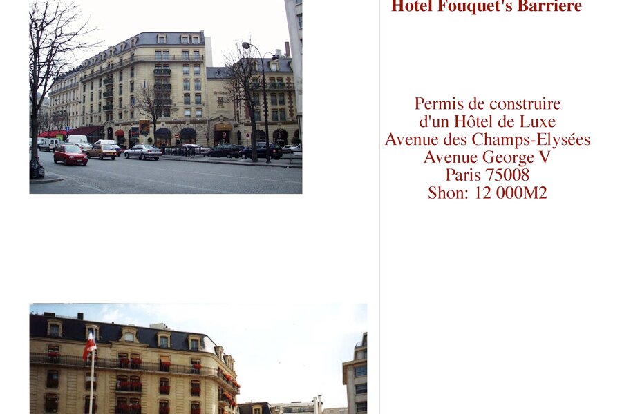 Projet Hôtel Fouquets Barrière 5***** réalisé par un architecte Archidvisor