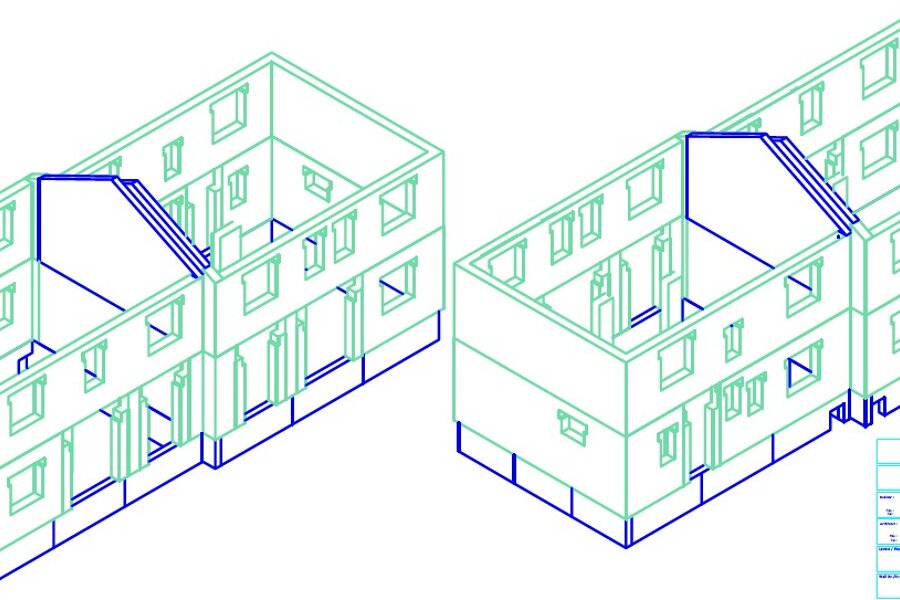 Projet Maisons mitoyennes blocs coffrant isolant réalisé par un maître d'œuvre Archidvisor