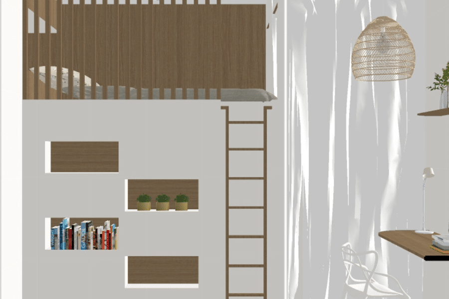 Projet Conception et Décoration : deux espaces chambres en une seule réalisé par un architecte d'intérieur Archidvisor