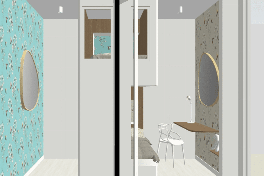 Projet Conception et Décoration : deux espaces chambres en une seule réalisé par un architecte d'intérieur Archidvisor