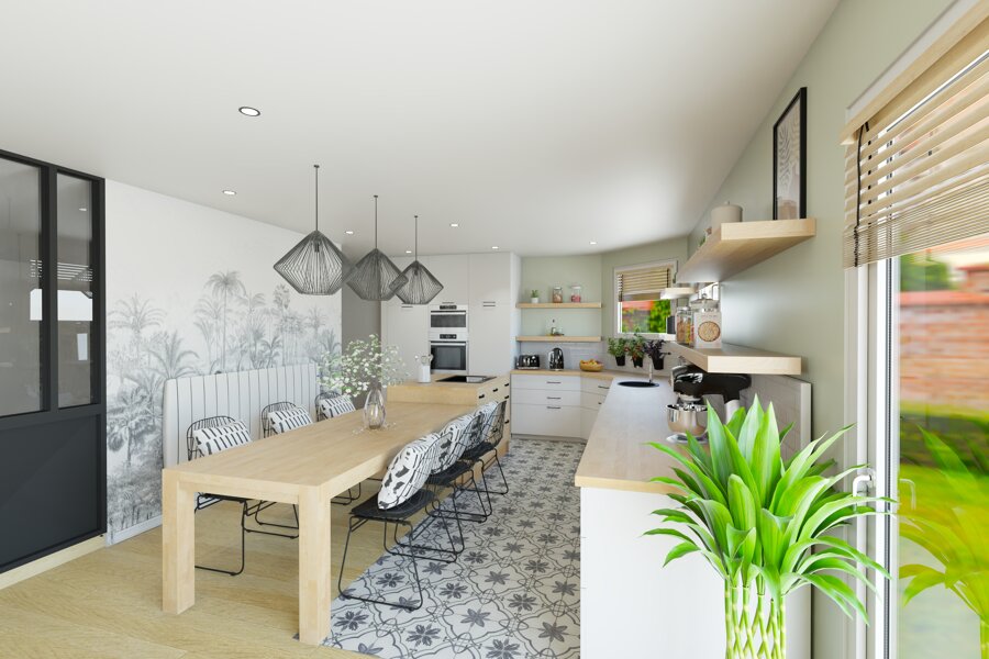 Projet Agencement et décoration d’un espace cuisine et meuble bar réalisé par un décoratrice Archidvisor