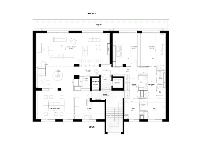 Projet DO15 - Réunion de deux appartements avenue de Suffren réalisé par un architecte Archidvisor