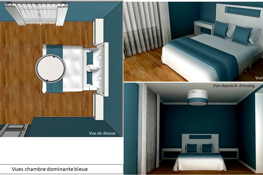 Projet Conseil couleur et conception tête de lit réalisé par un décoratrice Archidvisor