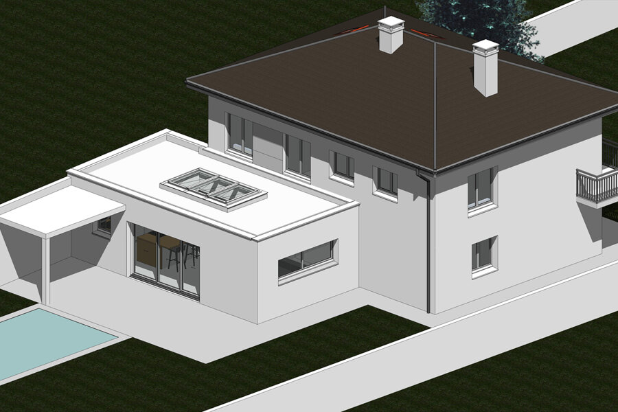 Projet Extension de maison avec piscine réalisé par un architecte Archidvisor
