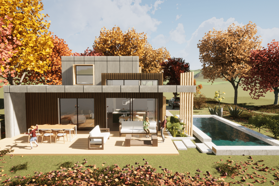 Projet Maison écologique bois contemporaine réalisé par un architecte Archidvisor