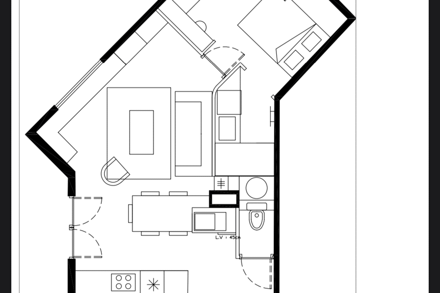 Projet T2 Montchat réalisé par un maître d'œuvre Archidvisor