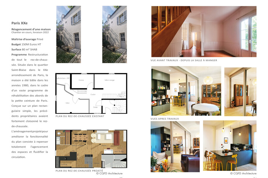 Projet Restructuration et réaménagement d'une maison à Paris réalisé par un architecte Archidvisor
