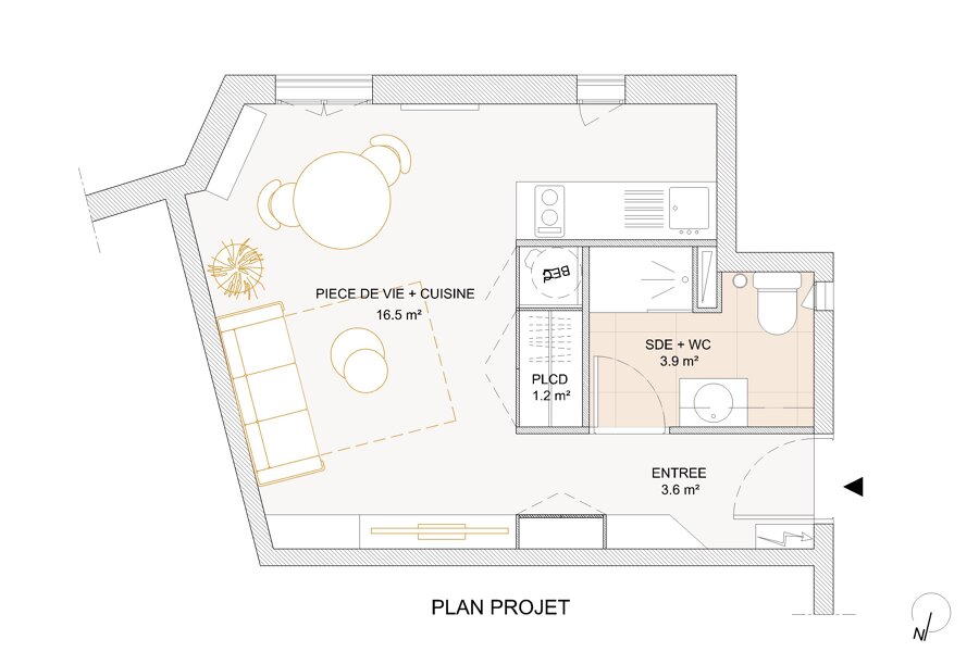 Projet Rénovation studio Paris 5ème réalisé par un architecte Archidvisor