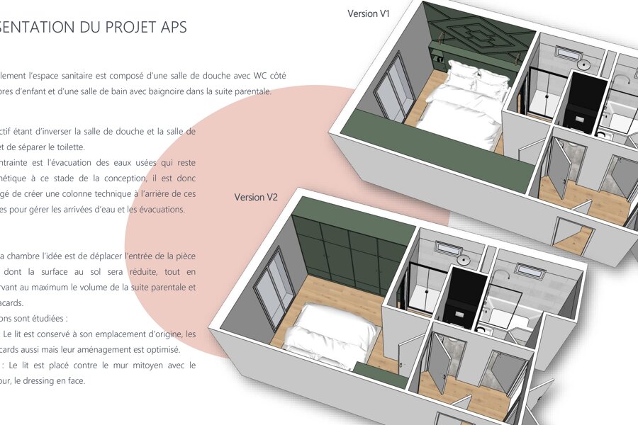 Projet Agencement de suite parentale et pièces d'eau réalisé par un architecte d'intérieur Archidvisor