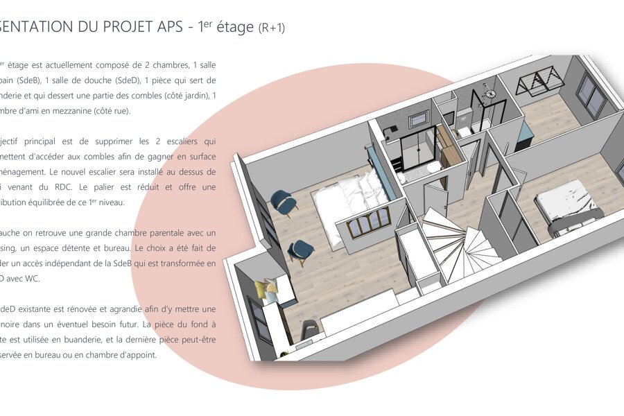 Projet Agencement des niveaux supérieurs d'une maison réalisé par un architecte d'intérieur Archidvisor