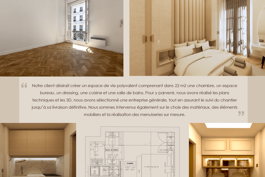 Projet Renovation d'un studio réalisé par un architecte d'intérieur Archidvisor