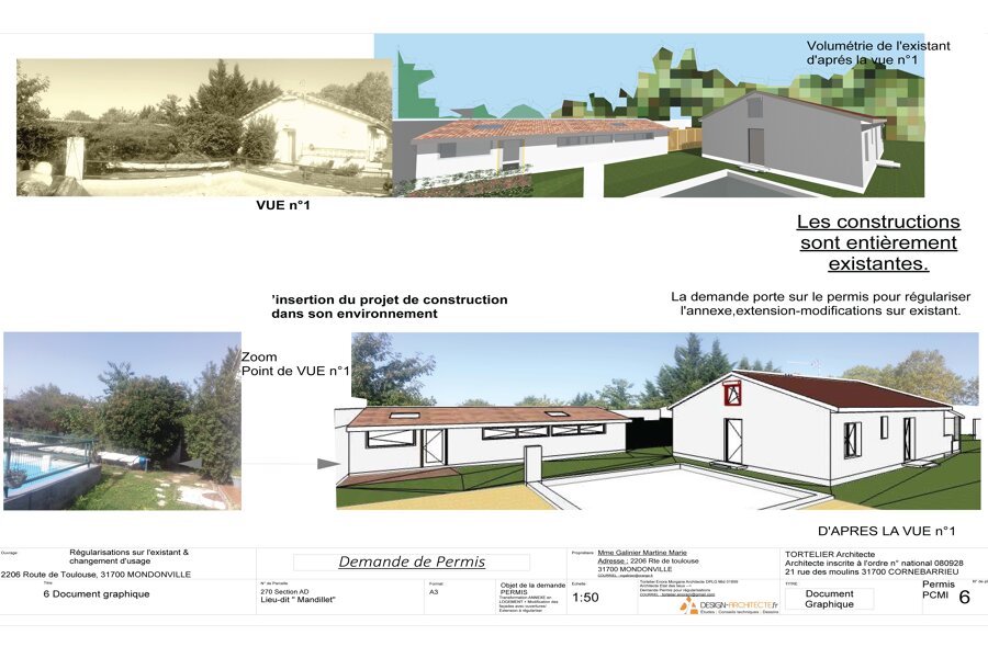 Projet PERMIS A REGULARISER réalisé par un architecte Archidvisor