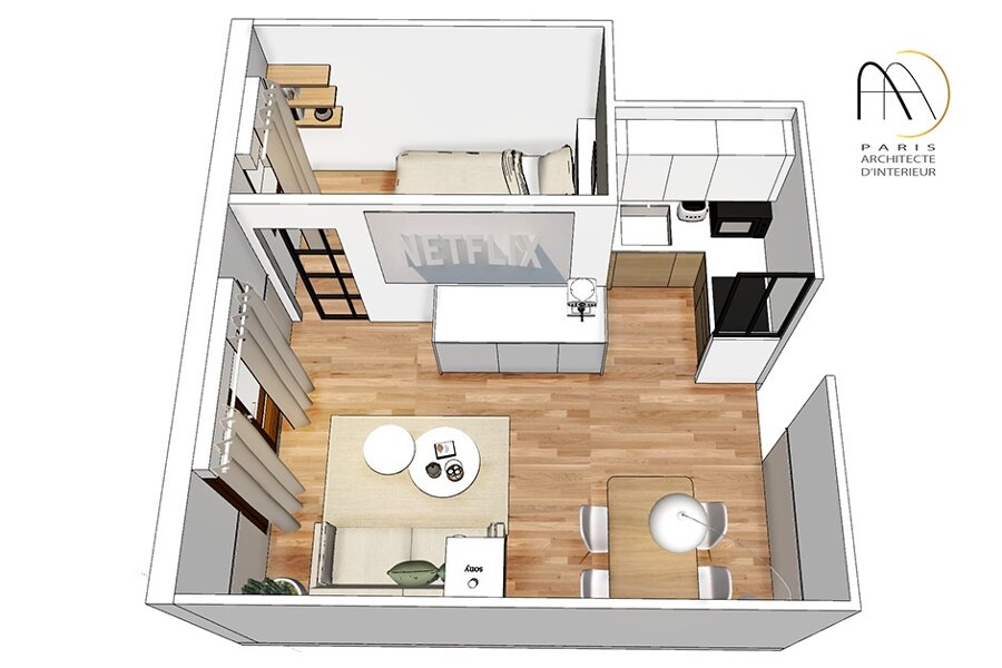 Projet L'art d'optimiser 20 m2 réalisé par un architecte d'intérieur Archidvisor