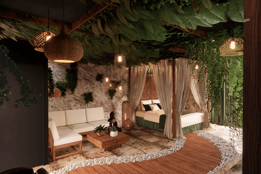 Projet Suite Airbnb minérale réalisé par un architecte d'intérieur Archidvisor