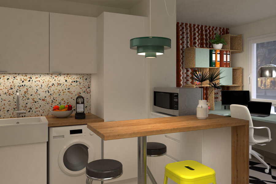 Projet Studio 28 m2 optimisé et accueillant réalisé par un architecte d'intérieur Archidvisor