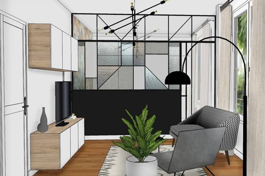 Projet Réhabilitation d'un espace lumineux - esprit Art déco réalisé par un architecte d'intérieur Archidvisor