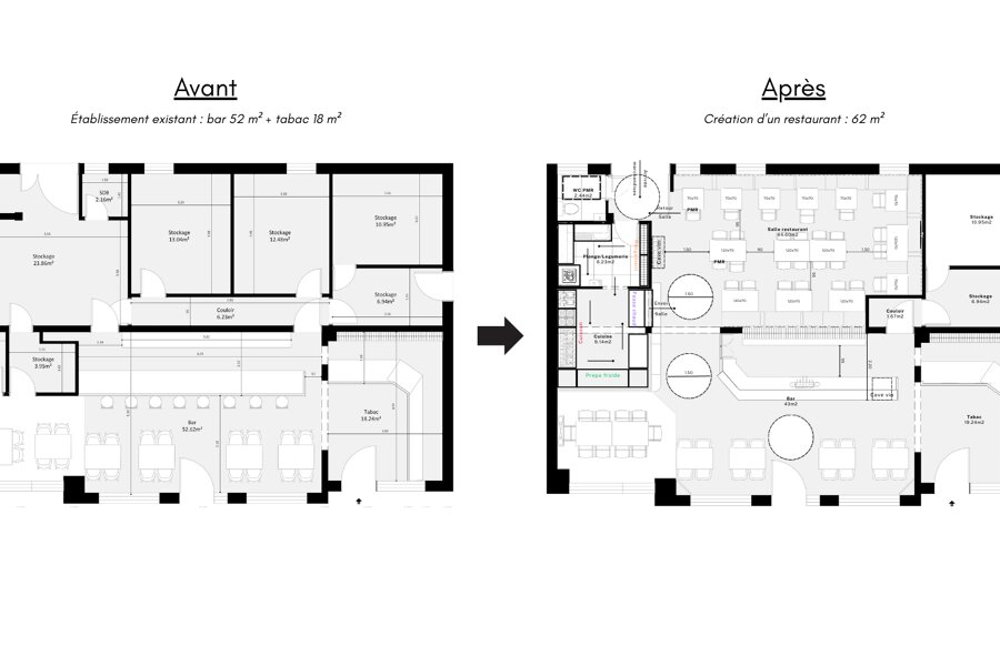 Projet Réhabilitation d’un bar en bistrot contemporain réalisé par un architecte d'intérieur Archidvisor