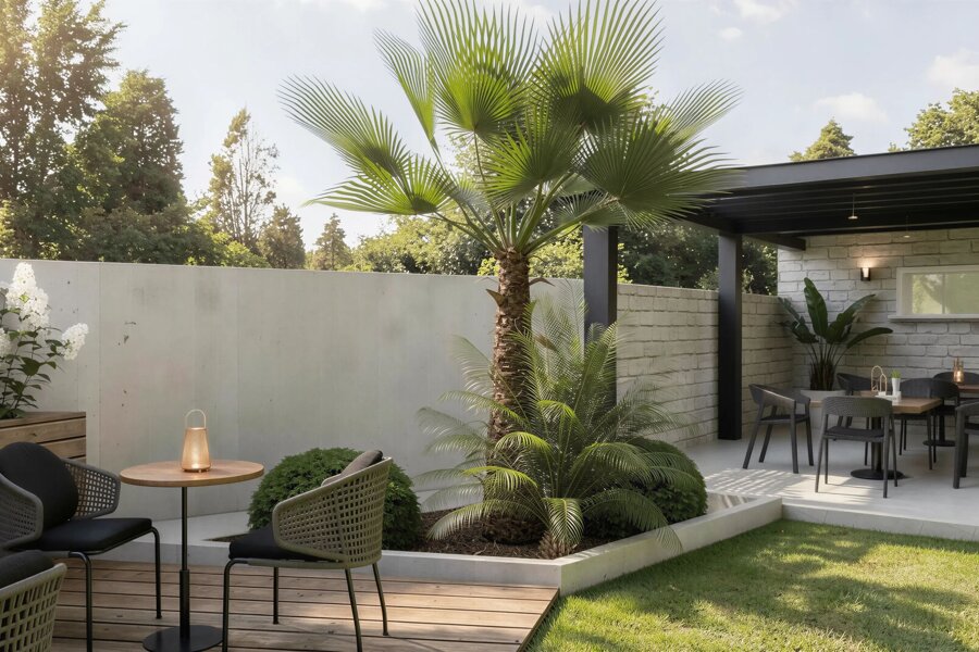 Projet Aménagement d’un jardin bohème pour un restaurant réalisé par un architecte d'intérieur Archidvisor