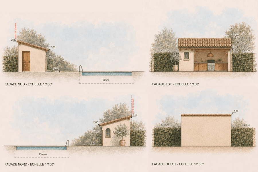Projet Création d’une piscine et d’un pool house réalisé par un architecte Archidvisor