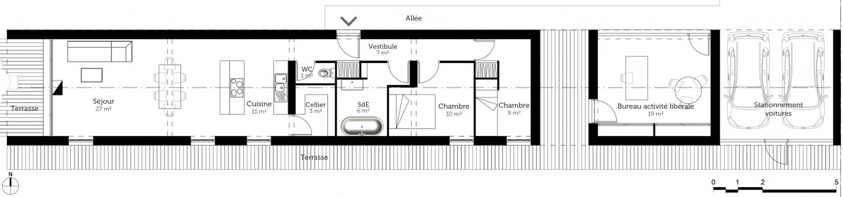 plan de maison longere